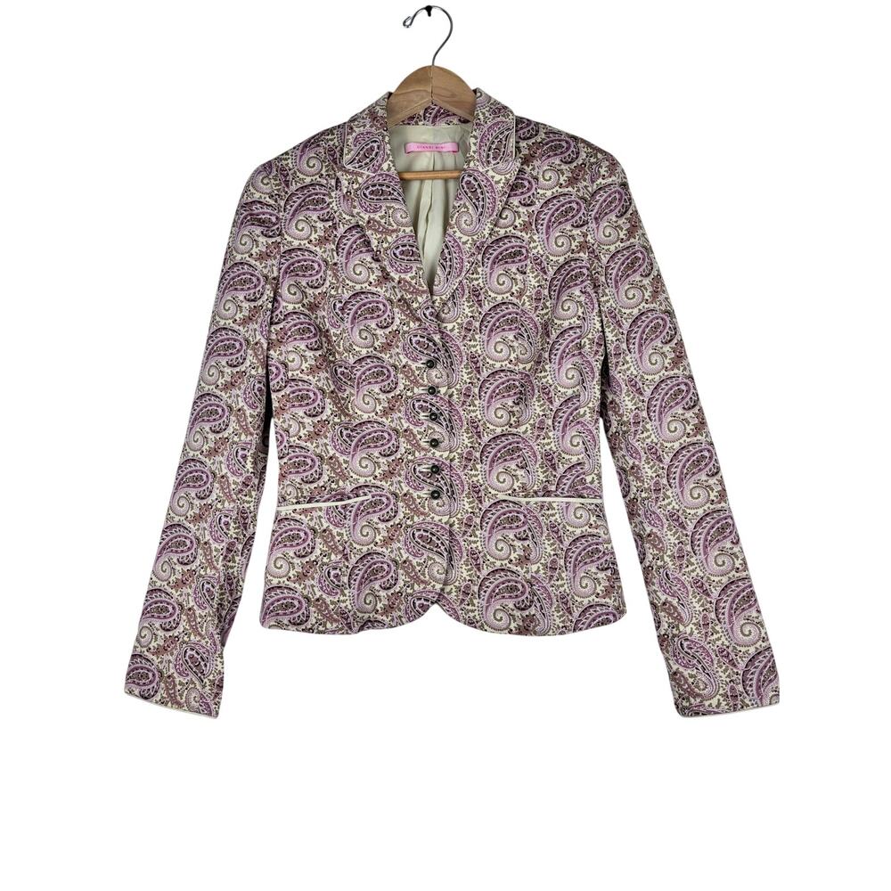 Gianni Bini Pink Paisley Blazer Sz 6 Jacket Women’s Tailored Career Office